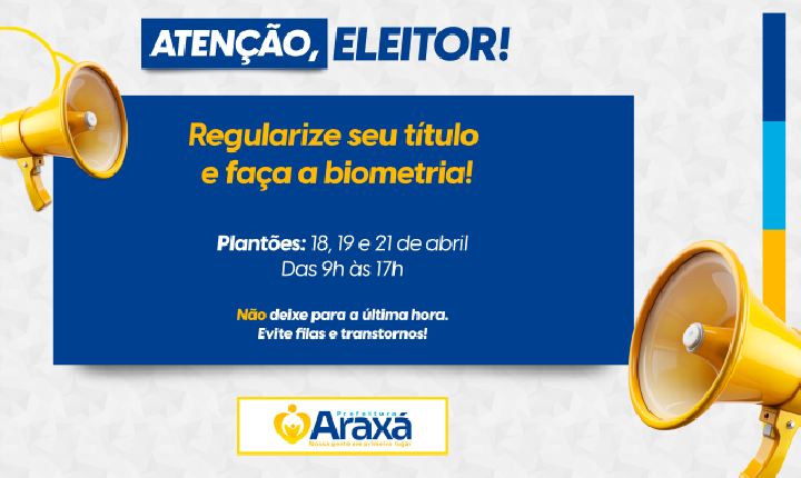 Justiça Eleitoral realiza plantões em Araxá para regularização do título e coleta de biometria