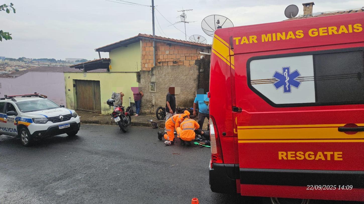 Acidente entre moto e carro deixa um ferido em Araxá 