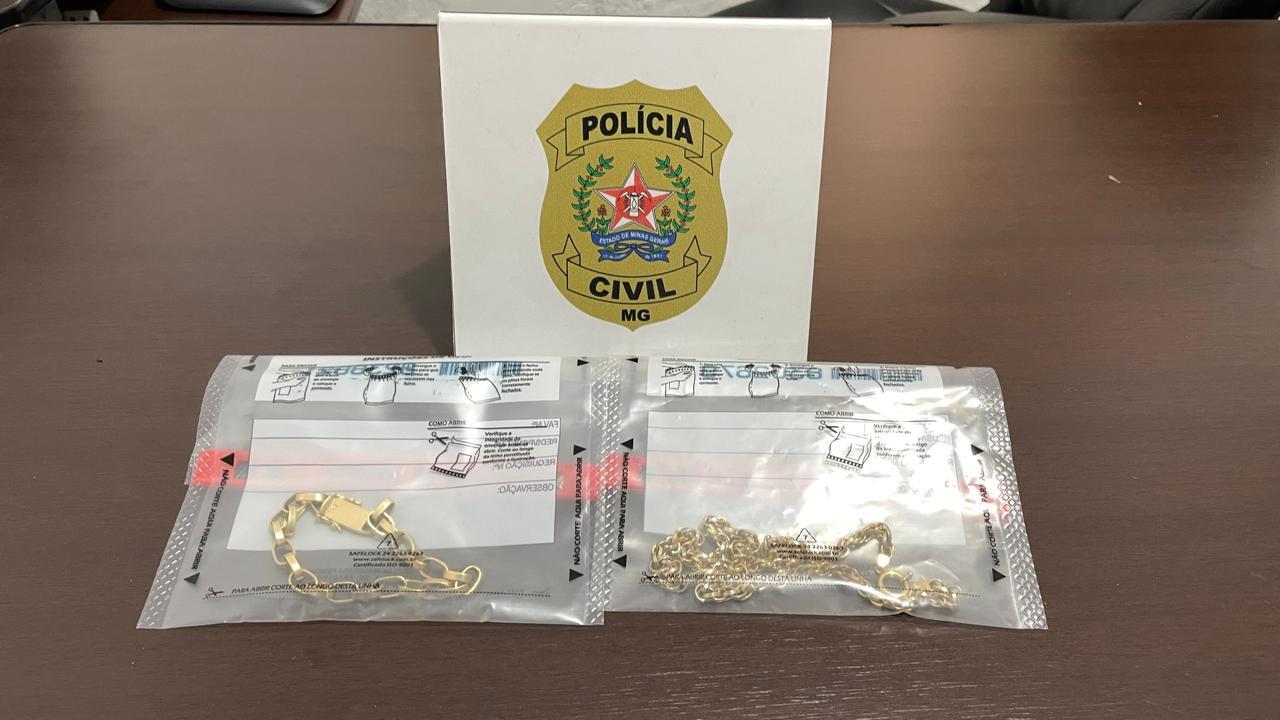 Polícia Civil recupera joias de ouro avaliadas em R$ 60 mil furtadas em Araxá