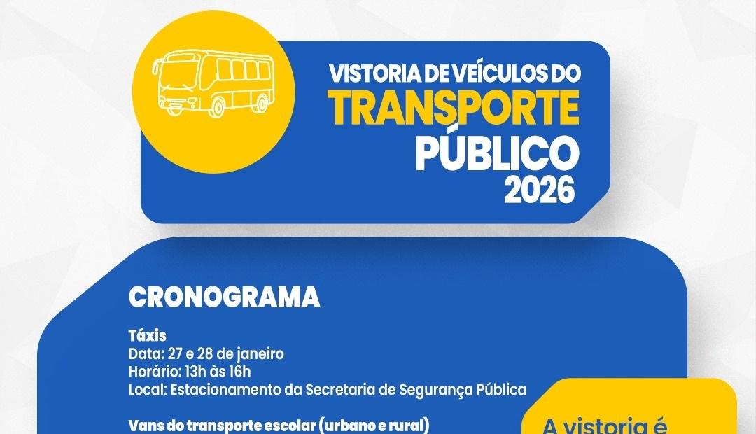 Segurança Pública divulga cronograma de vistorias dos veículos do transporte público de passageiros em Araxá