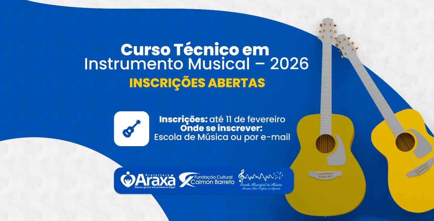Escola Municipal de Música abre inscrições para vagas remanescentes do Curso Técnico em Instrumento Musical