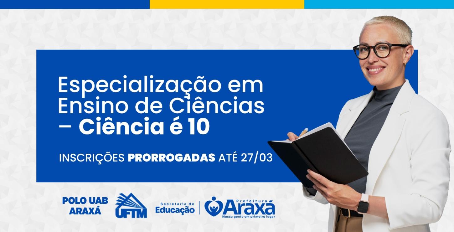 Especialização gratuita em Ensino de Ciências tem inscrições prorrogadas até 27 de março