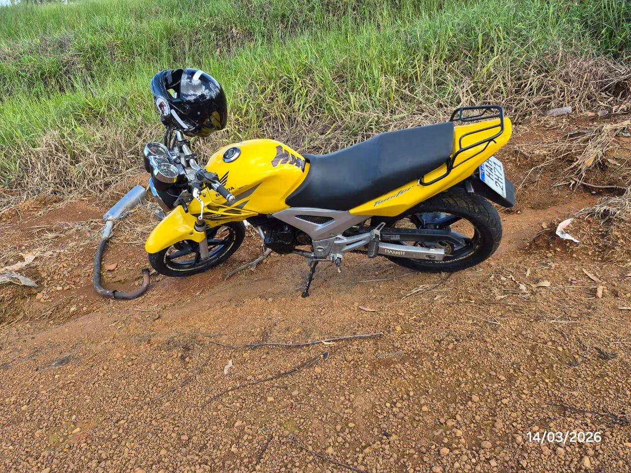 Motociclista fica ferido após acidente na MGC-462 em Perdizes