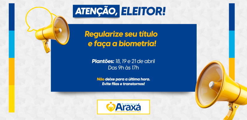 Justiça Eleitoral realiza plantões em Araxá para regularização do título e coleta de biometria
