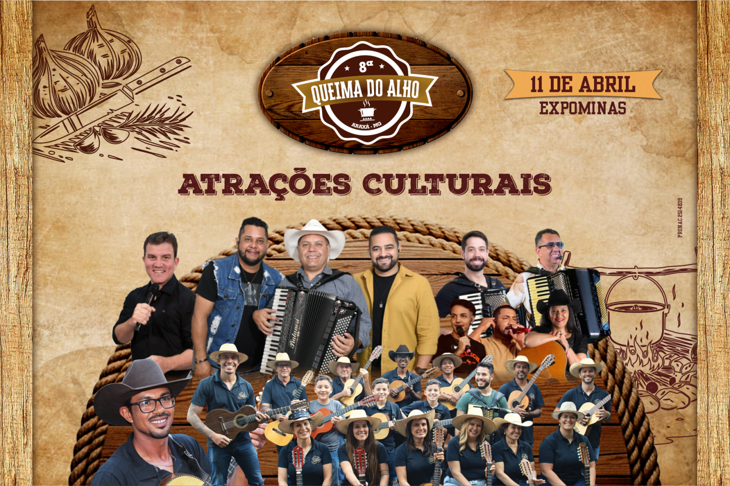 Último dia: público tem até esta sexta-feira (10) para retirar ingressos gratuitos para área cultural da Queima do Alho